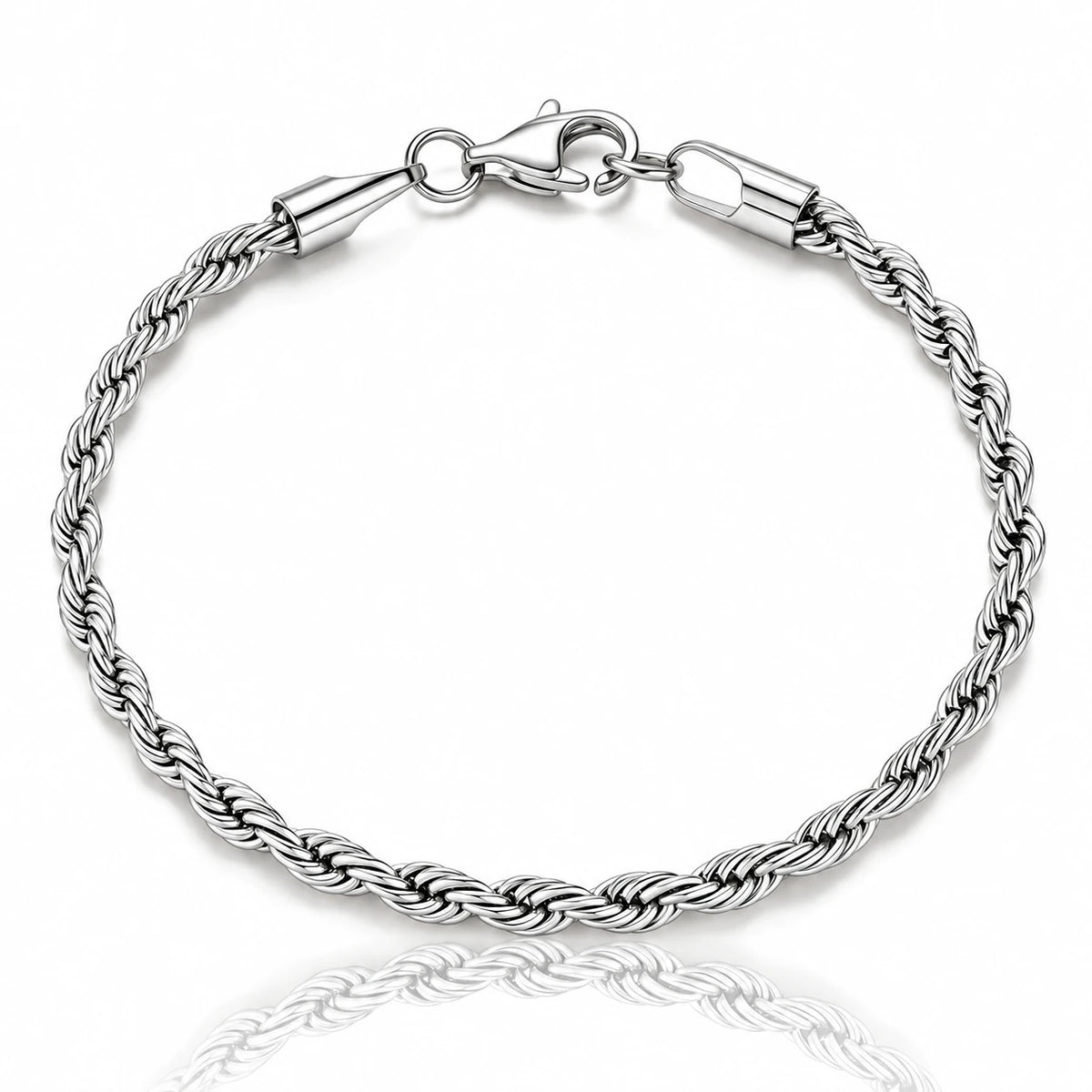 Bransoletka Rope 3mm - Srebrna