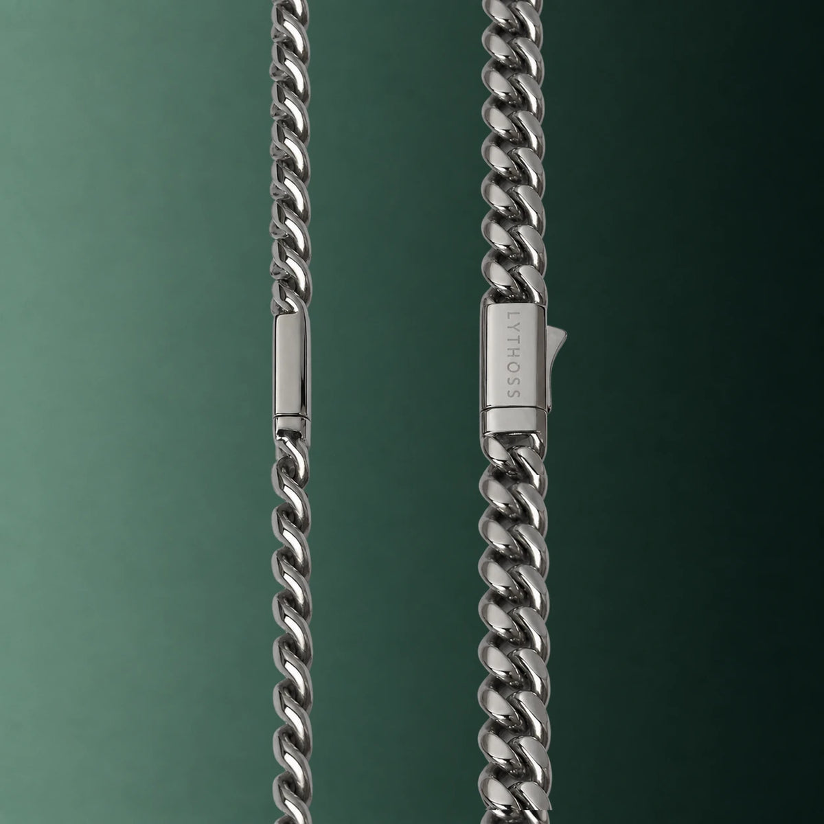 Łańcuszek Pancerka (Cuban) 5mm z kompasem - Srebrny