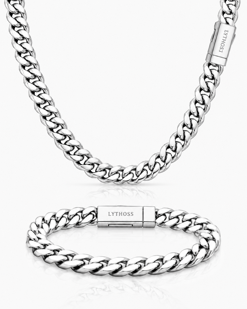 Zestaw Cuban 10mm - Srebrny