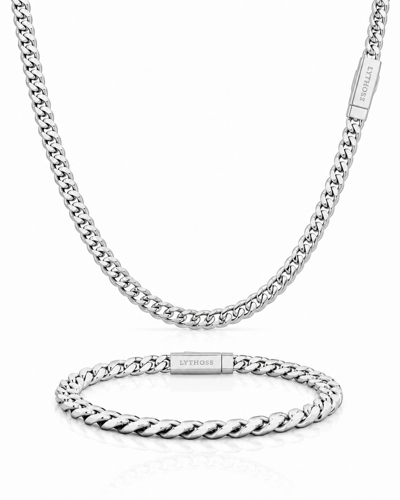 Zestaw Cuban 3mm - Srebrny