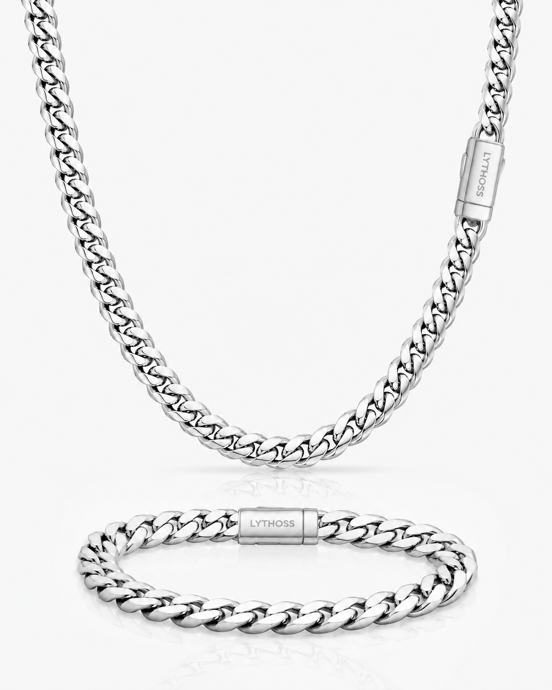 Zestaw Cuban 8mm - Srebrny