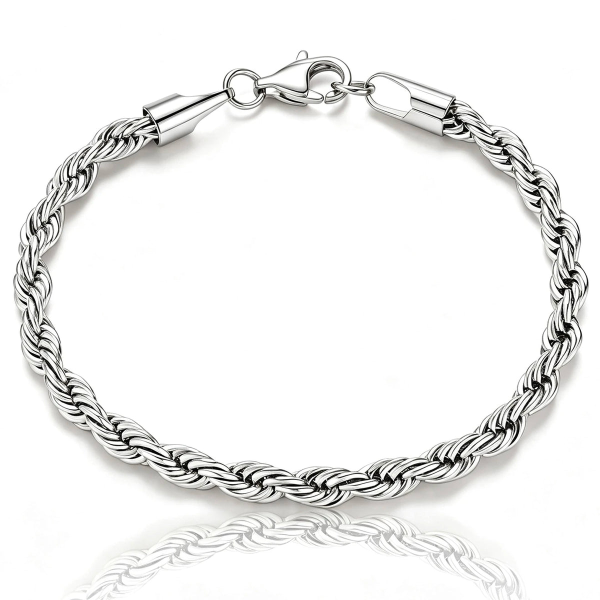 Bransoletka Rope 5mm - Srebrna