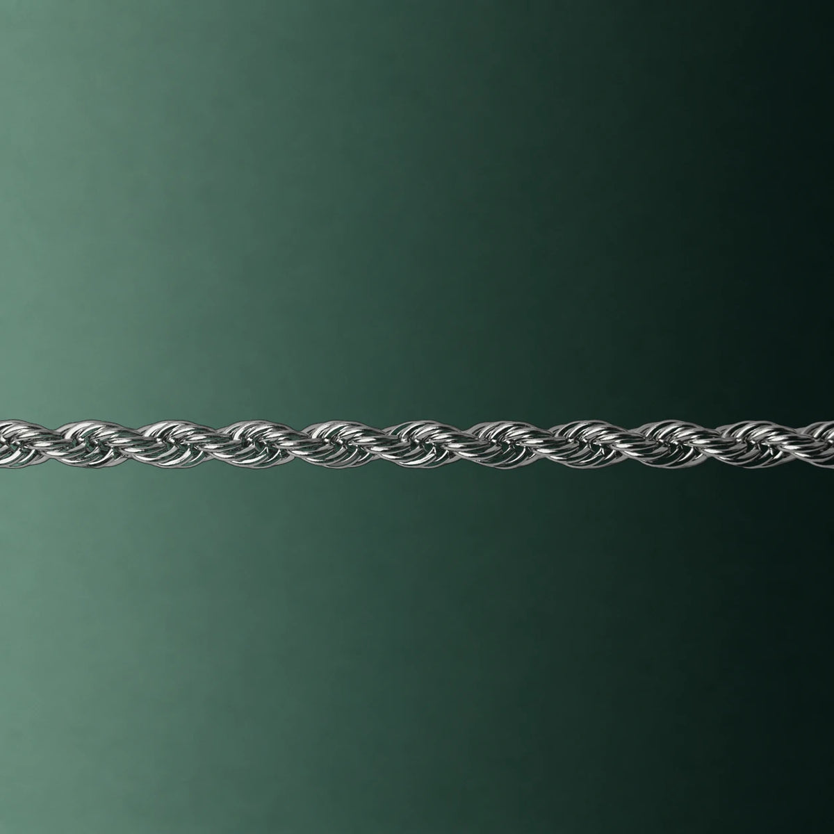 Łańcuszek Rope 3mm z krzyżykiem - Srebrny